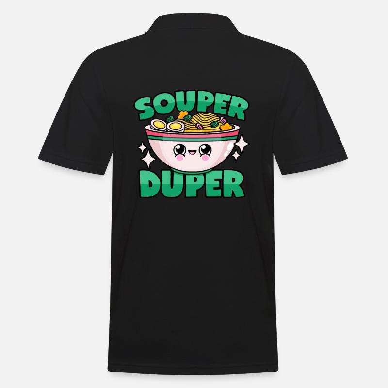 Ramen Suppe: "Souper Duper" - Männer Poloshirt - Schwarz