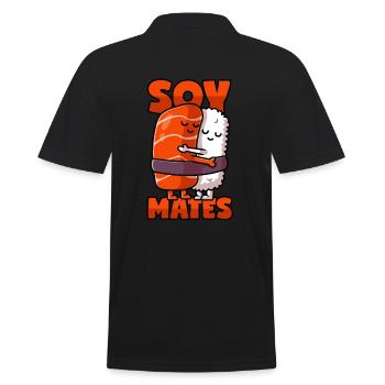 Sushi-Seelenverwandte mit Sojasoße - Männer Poloshirt - Schwarz - Hinten - Kai (181cm)