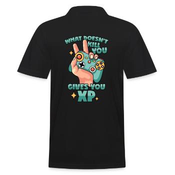 Gamer Quote XP Gaming - Men's Polo Shirt - black - Back - Kai (181cm)