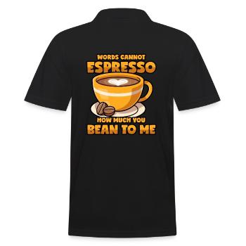 Espresso disant jeu de mots café en grains de café - Polo Homme - noir - Dos - Kai (181cm)
