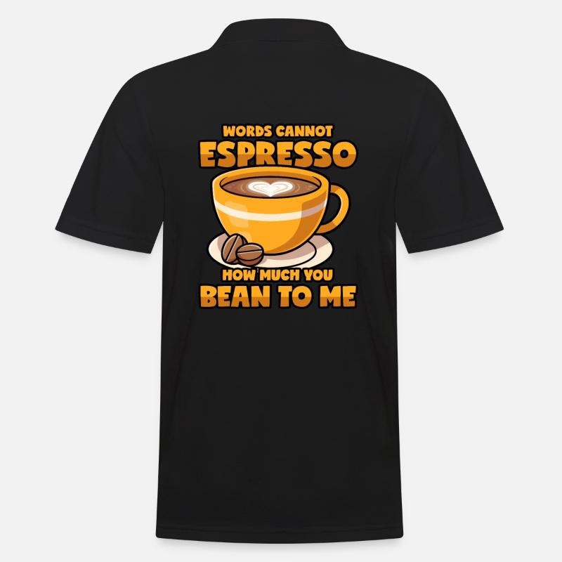 Espresso che dice il gioco di caffè in grani - Polo da uomo - nero