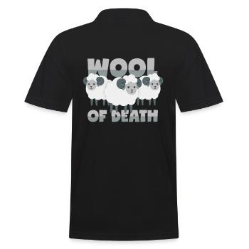 Sheep: "Wall of Death" made of wool - Men's Polo Shirt - black - Back - Kai (181cm)