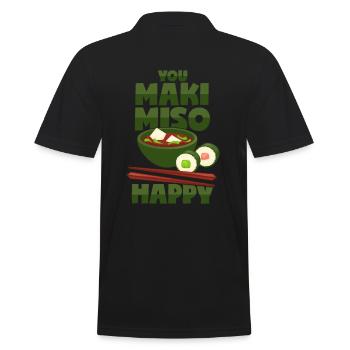Maki & Miso - Japanisches Essen - Männer Poloshirt - Schwarz - Hinten - Kai (181cm)