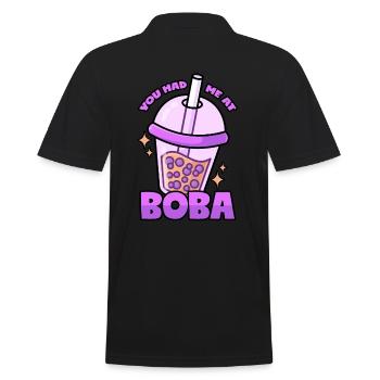 Boba: Bubble Tea - Men's Polo Shirt - black - Back - Kai (181cm)