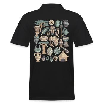 Afrique - Polo Homme - noir - Dos - Kai (181cm)