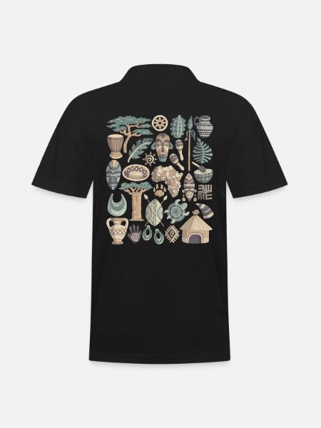 Afrika - Männer Poloshirt - Schwarz