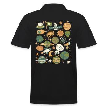 Astronomie, Espace, Univers, Espace, Planètes - Polo Homme - noir - Dos - Kai (181cm)
