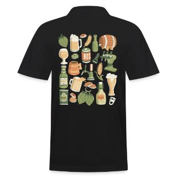Bier - Männer Poloshirt - Schwarz - Hinten - Kai (181cm)