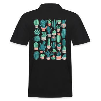 Cacti - Men's Polo Shirt - black - Back - Kai (181cm)