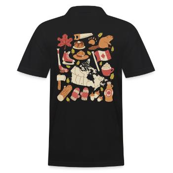 Kanada - Männer Poloshirt - Schwarz - Hinten - Kai (181cm)
