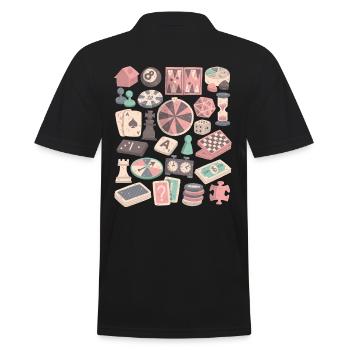 Board games and board games - Men's Polo Shirt - black - Back - Kai (181cm)