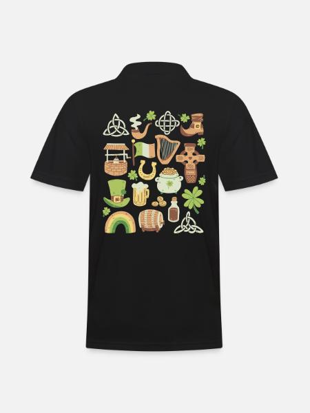 Irland - Männer Poloshirt - Schwarz