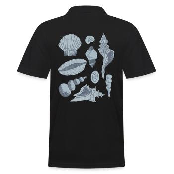 Muscheln - Männer Poloshirt - Schwarz - Hinten - Kai (181cm)