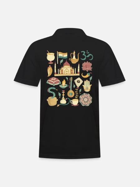 India - Men's Polo Shirt - black