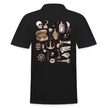 Piraten - Männer Poloshirt - Schwarz - Hinten - Kai (181cm)