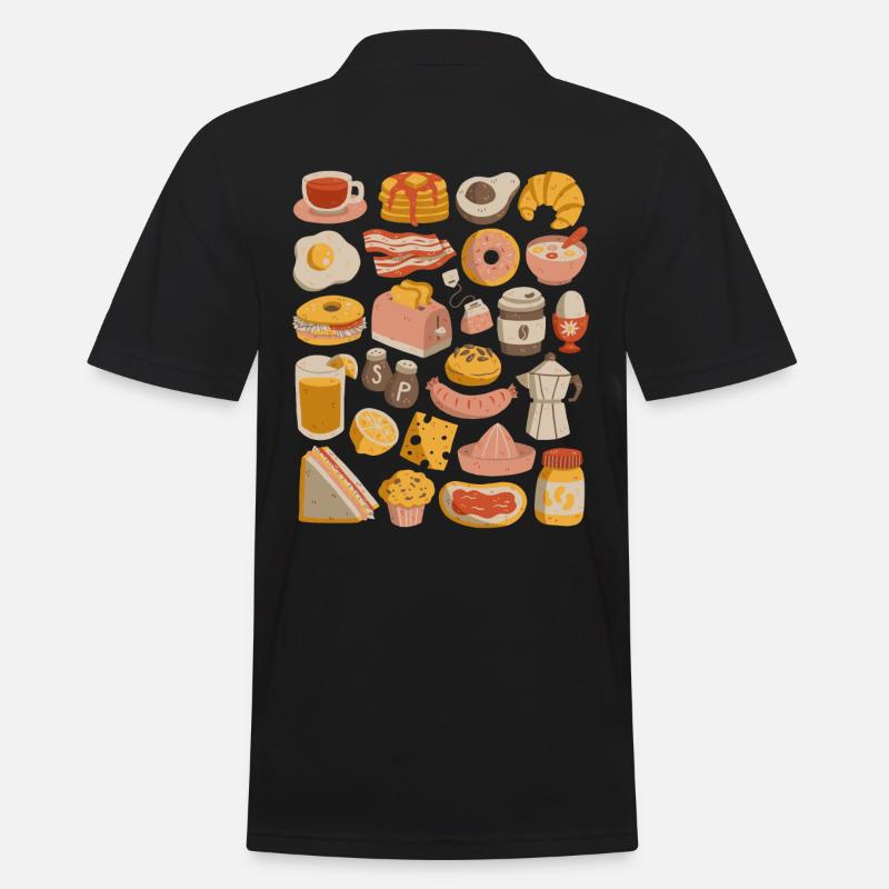 Frühstück & Brunch - Männer Poloshirt - Schwarz