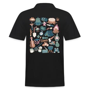 Camping - Men's Polo Shirt - black - Back - Kai (181cm)