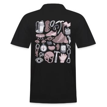 Klettern und Bergsteigen - Männer Poloshirt - Schwarz - Hinten - Kai (181cm)