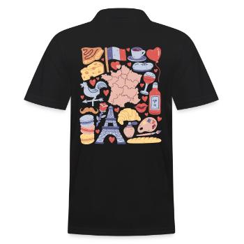 Frankreich Paris Europa Eiffelturm Liebe - Männer Poloshirt - Schwarz - Hinten - Kai (181cm)