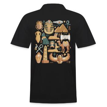 Egypte Doodles Pyramide Pharaon Sphinx Le Caire - Polo Homme - noir - Dos - Kai (181cm)