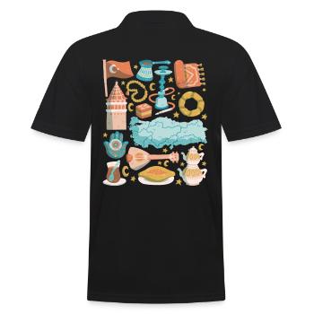Türkei - Männer Poloshirt - Schwarz - Hinten - Kai (181cm)