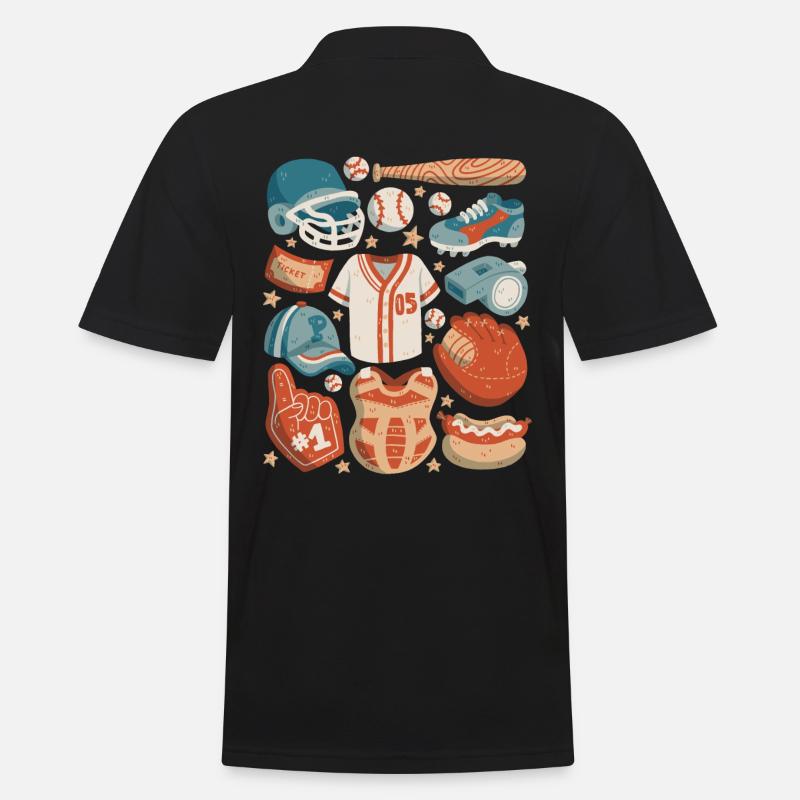 Baseball - Männer Poloshirt - Schwarz