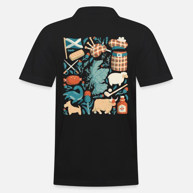 Scotland - Men's Polo Shirt - black