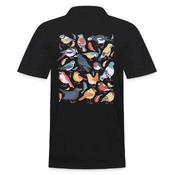 Oiseaux - Polo Homme - noir - Dos - Kai (181cm)