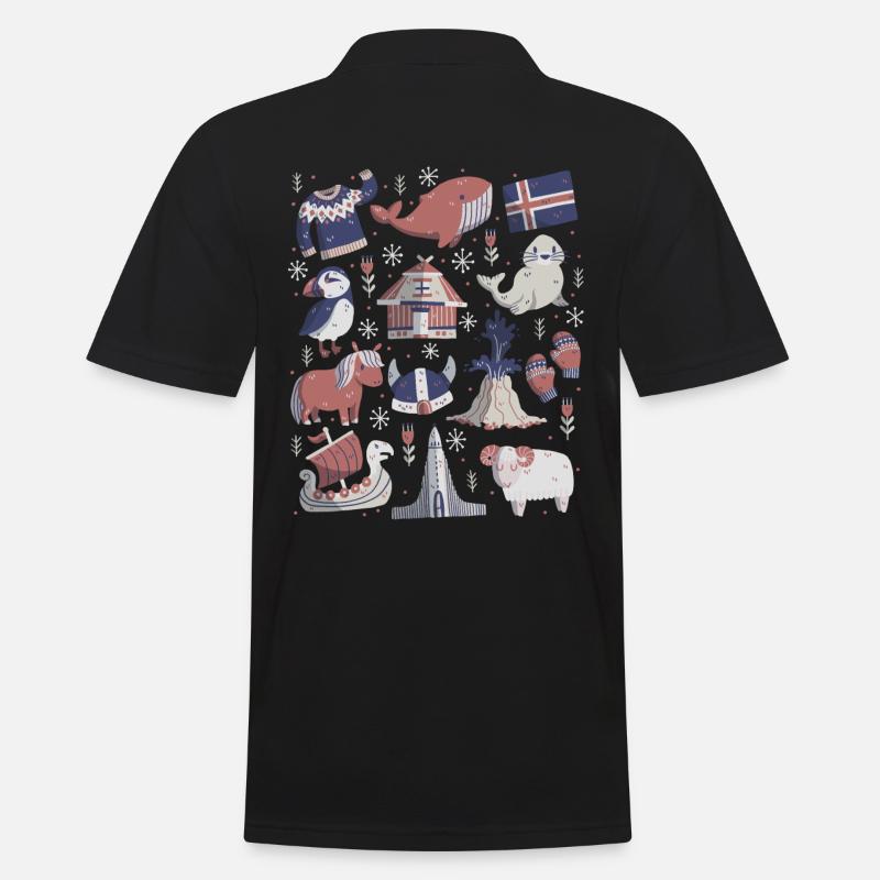 Island - Männer Poloshirt - Schwarz