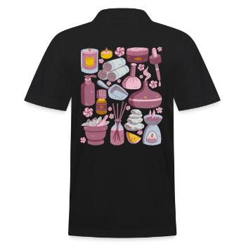 Aromatherapie - Männer Poloshirt - Schwarz - Hinten - Kai (181cm)