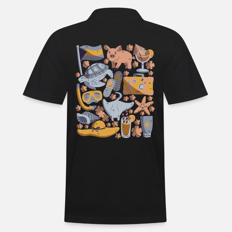 Bahamas - Männer Poloshirt - Schwarz