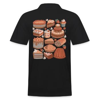 Kuchen und Torten - Männer Poloshirt - Schwarz - Hinten - Kai (181cm)
