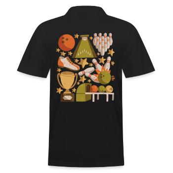 Bowling - Men's Polo Shirt - black - Back - Kai (181cm)