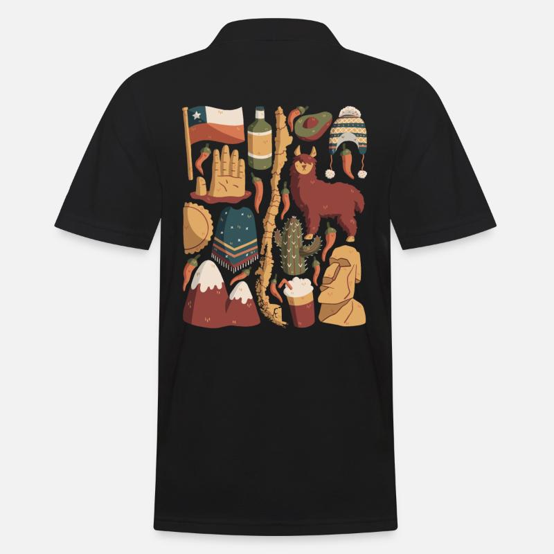 Chile - Männer Poloshirt - Schwarz