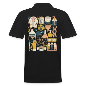 Chemie - Männer Poloshirt - Schwarz - Hinten - Kai (181cm)