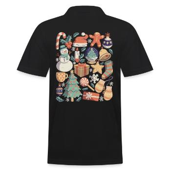 Christmas - Men's Polo Shirt - black - Back - Kai (181cm)