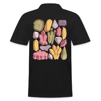 Crystals, Gemstones, Minerals, Diamonds - Men's Polo Shirt - black - Back - Kai (181cm)