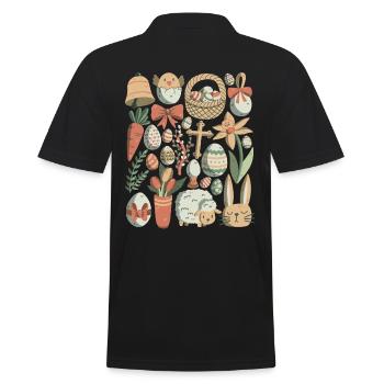 Easter - Men's Polo Shirt - black - Back - Kai (181cm)