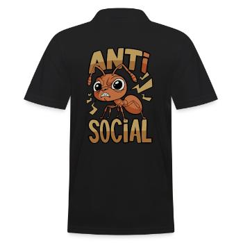 Anti-Social Ant - Men's Polo Shirt - black - Back - Kai (181cm)