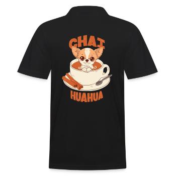 Chihuahua at Chai Latte - Men's Polo Shirt - black - Back - Kai (181cm)