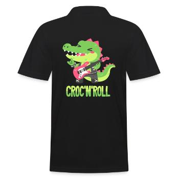Rocker Crocodile - Pun - Men's Polo Shirt - black - Back - Kai (181cm)