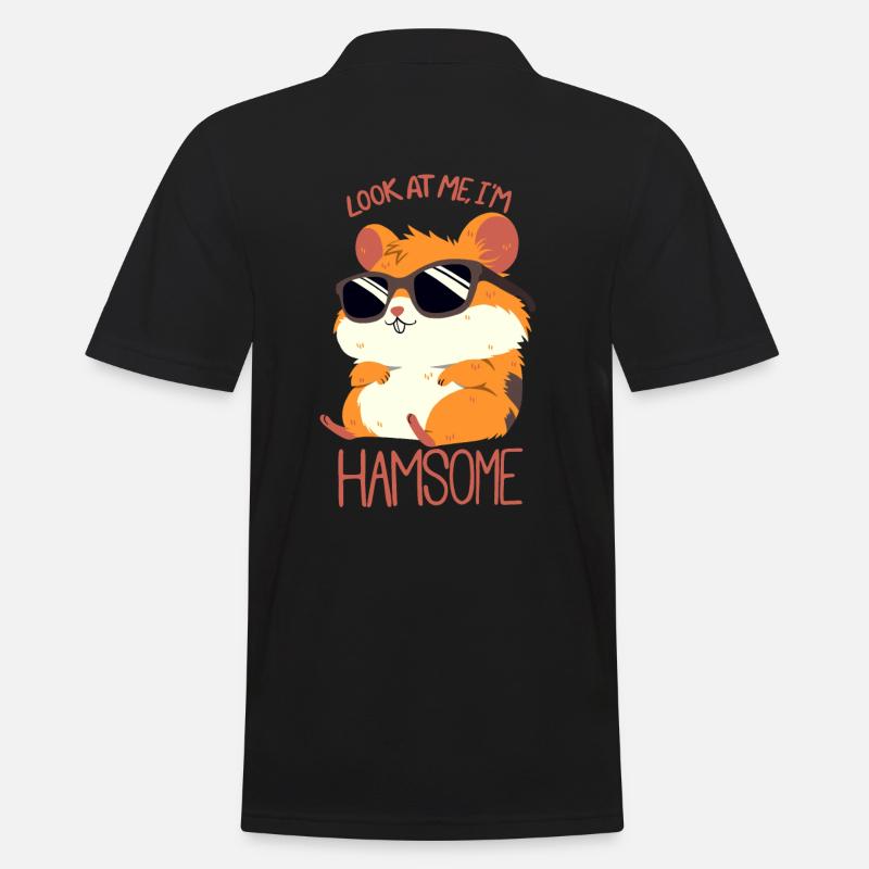 Hamsome Hamster - Männer Poloshirt - Schwarz