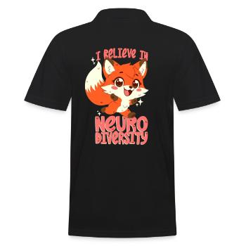 Neurodiversität - Männer Poloshirt - Schwarz - Hinten - Kai (181cm)