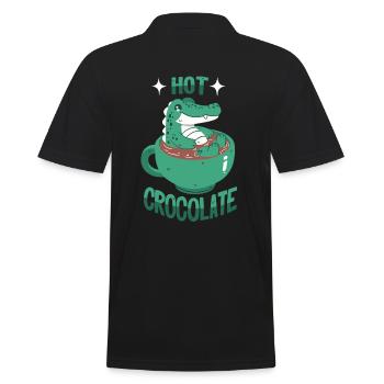 Crocodile in cocoa - Men's Polo Shirt - black - Back - Kai (181cm)