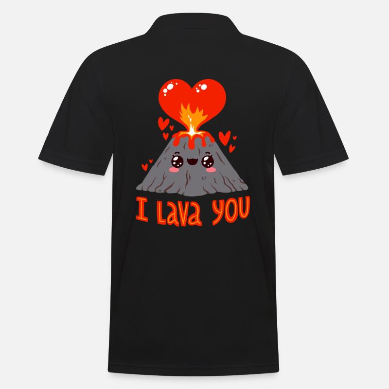 Je t’aime comme de la lave - Polo Homme - noir