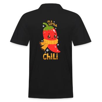Chili Wortwitz - Männer Poloshirt - Schwarz - Hinten - Kai (181cm)