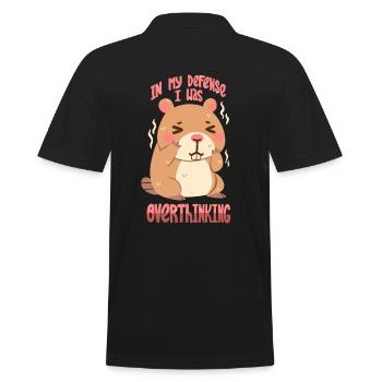 Ich denke zu viel nach - Männer Poloshirt - Schwarz - Hinten - Kai (181cm)