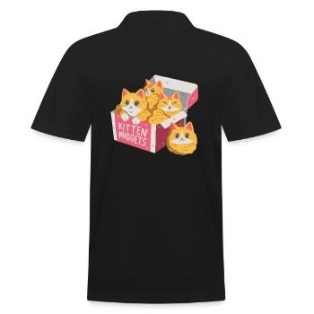 Kitten Nuggets - Männer Poloshirt - Schwarz - Hinten - Kai (181cm)