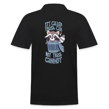 Mülltonnen-Wortwitz mit niedlichem Waschbär - Männer Poloshirt - Schwarz - Hinten - Kai (181cm)