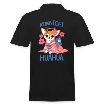 Japanischer Chihuahua - Männer Poloshirt - Schwarz - Hinten - Kai (181cm)